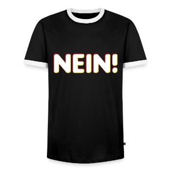 Nein Graphic - Men's Ringer Shirt - black/white - Front - AI Model Female 172 light (172cm) & AI Model Male 178 light (178cm)