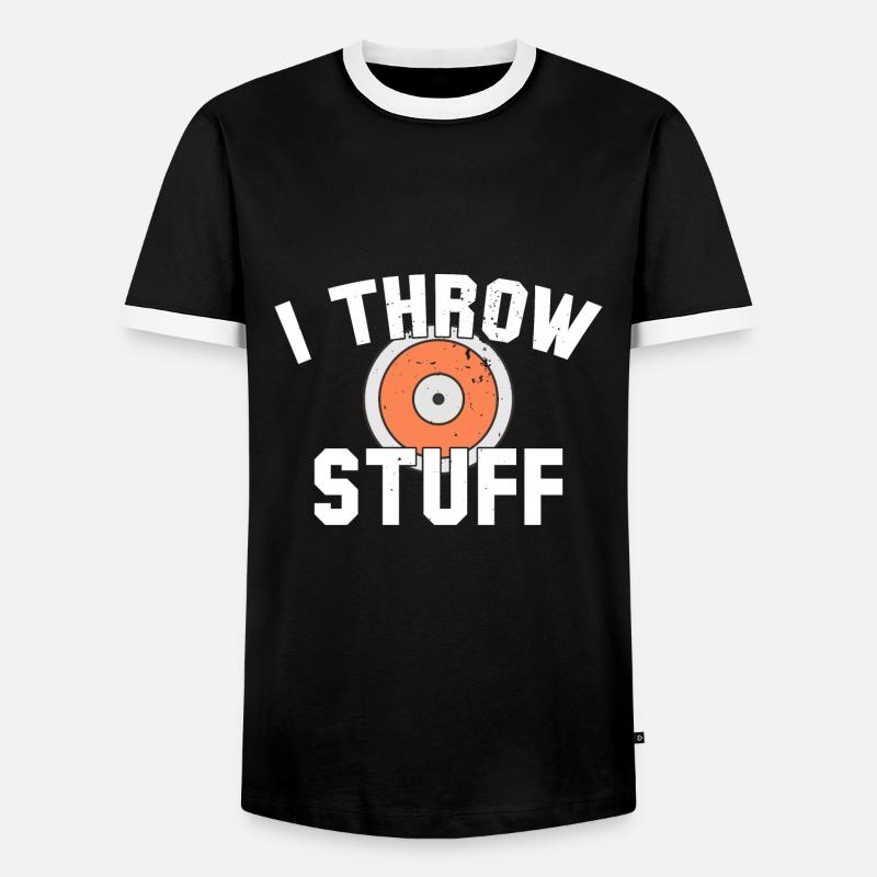 I Throw Stuff Discus Athlete - Männer Kontrast-T-Shirt - Schwarz/Weiß