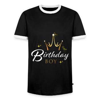 Birthday Boy - Männer Kontrast-T-Shirt - Schwarz/Weiß - Vorne - AI Model Female 172 light (172cm) & AI Model Male 178 light (178cm)