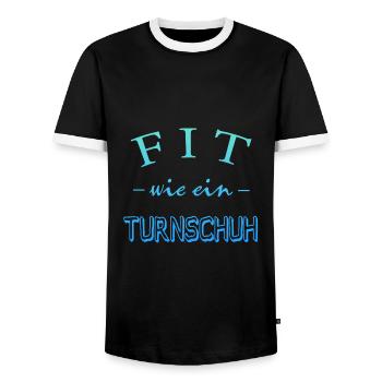 Fit wie ein Turnschuh - Männer Kontrast-T-Shirt - Schwarz/Weiß - Vorne - AI Model Female 172 light (172cm) & AI Model Male 178 light (178cm)