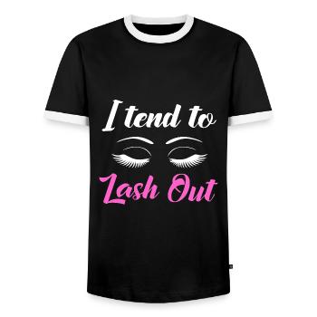 Kosmetik Make-up Kosmetikerin - Männer Kontrast-T-Shirt - Schwarz/Weiß - Vorne - AI Model Female 172 light (172cm) & AI Model Male 178 light (178cm)