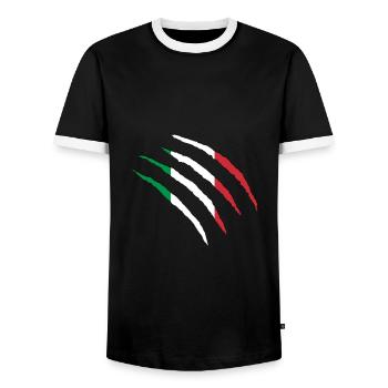 Italien Italy - Männer Kontrast-T-Shirt - Schwarz/Weiß - Vorne - AI Model Female 172 light (172cm) & AI Model Male 178 light (178cm)