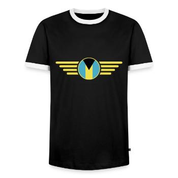 Ich liebe Bahamas, Eleganz Stil Design T-Shirt - Männer Kontrast-T-Shirt - Schwarz/Weiß - Vorne - AI Model Female 172 light (172cm) & AI Model Male 178 light (178cm)