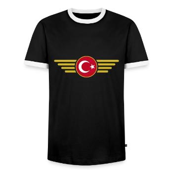 I Love Turkey, Elegance Style Design T-Shirt - Men's Ringer Shirt - black/white - Front - AI Model Female 172 light (172cm) & AI Model Male 178 light (178cm)