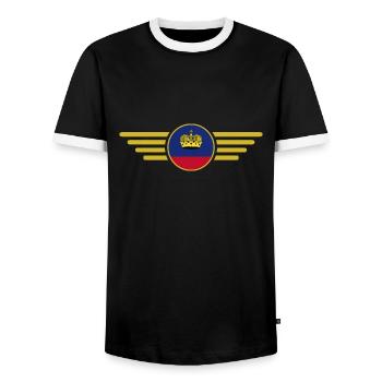 I love Lichtenstein, elegance style design T-Shir - Men's Ringer Shirt - black/white - Front - AI Model Female 172 light (172cm) & AI Model Male 178 light (178cm)
