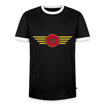 Ich liebe Tschechien, Eleganz Stil Design T-Shirt - Männer Kontrast-T-Shirt - Schwarz/Weiß - Vorne - AI Model Female 172 light (172cm) & AI Model Male 178 light (178cm)