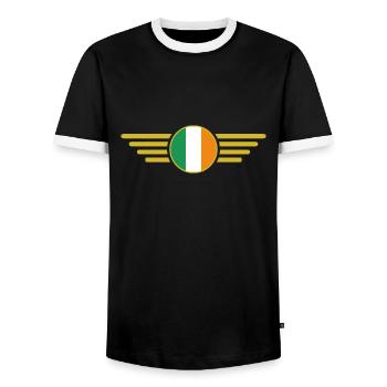 I Love Ireland Elegance Style Design T-Shirt - T-shirt contrasté Homme - noir/blanc - Devant - AI Model Female 172 light (172cm) & AI Model Male 178 light (178cm)