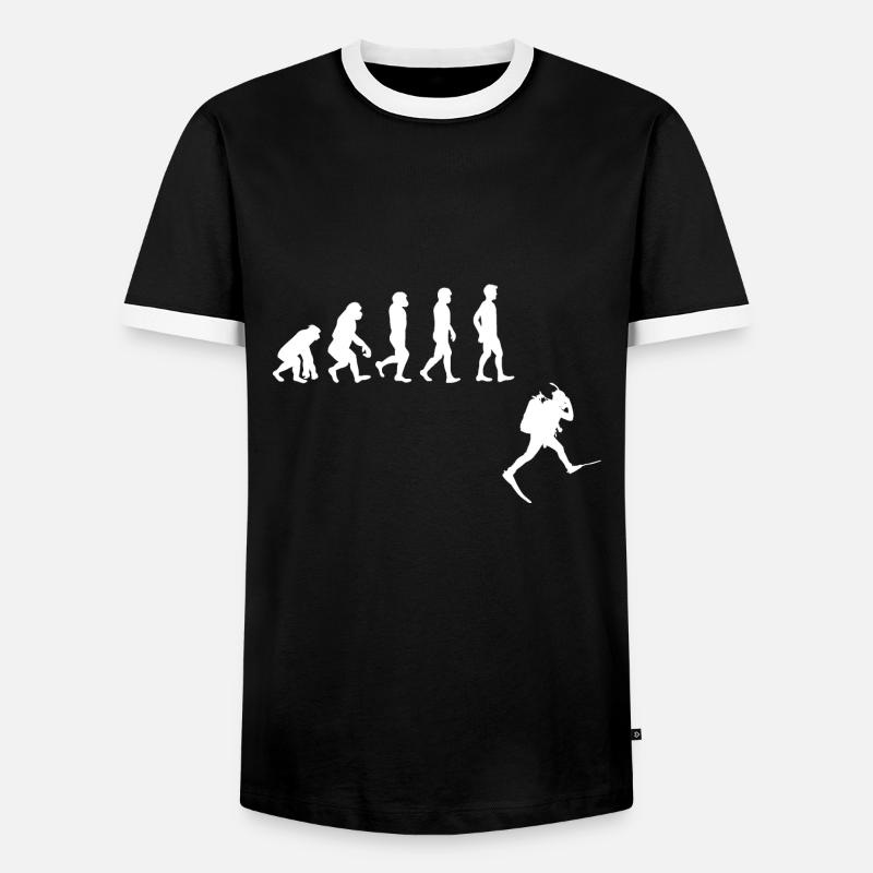 Evolution Freediving Free Diving Plongée - Men's Ringer Shirt - black/white