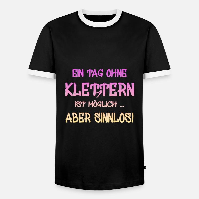 klettern - Männer Kontrast-T-Shirt - Schwarz/Weiß