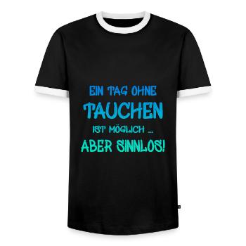 Spruch für alle Taucher - Männer Kontrast-T-Shirt - Schwarz/Weiß - Vorne - AI Model Female 172 light (172cm) & AI Model Male 178 light (178cm)