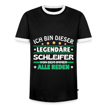 Ich bin dieser legendäre Schleifer - Männer Kontrast-T-Shirt - Schwarz/Weiß - Vorne - AI Model Female 172 light (172cm) & AI Model Male 178 light (178cm)