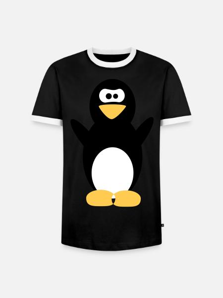 penguin - Men's Ringer Shirt - black/white