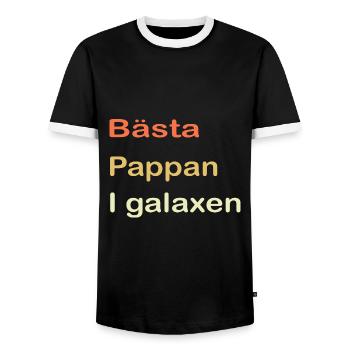 Best Dad in the Galaxy - Men's Ringer Shirt - black/white - Front - AI Model Female 172 light (172cm) & AI Model Male 178 light (178cm)