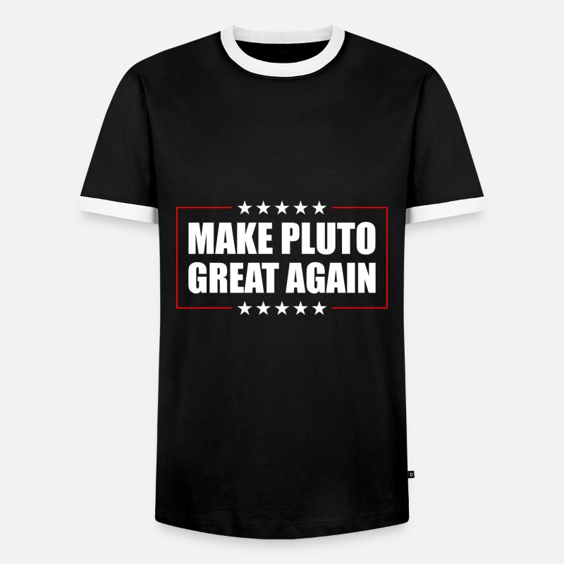 Pluto Make Pluto Great Again - Men's Ringer Shirt - black/white