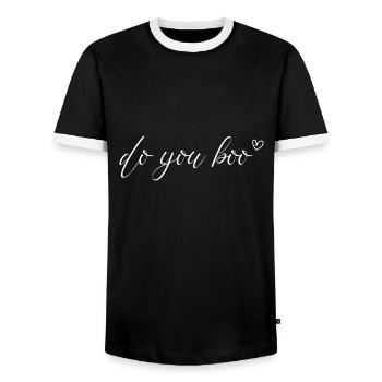 Buhst du dummes positives Zitat - Männer Kontrast-T-Shirt - Schwarz/Weiß - Vorne - AI Model Female 172 light (172cm) & AI Model Male 178 light (178cm)