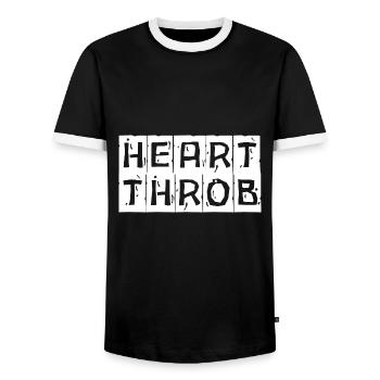 Mens Valentine Sayings for Guys on Valentines Day - Men's Ringer Shirt - black/white - Front - AI Model Female 172 light (172cm) & AI Model Male 178 light (178cm)