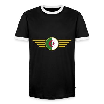 I Love Algeria, Elegance Style Design T-Shirt - Men's Ringer Shirt - black/white - Front - AI Model Female 172 light (172cm) & AI Model Male 178 light (178cm)