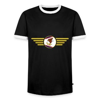 American Samoa, Elegance Style Design T-Shirt - Men's Ringer Shirt - black/white - Front - AI Model Female 172 light (172cm) & AI Model Male 178 light (178cm)
