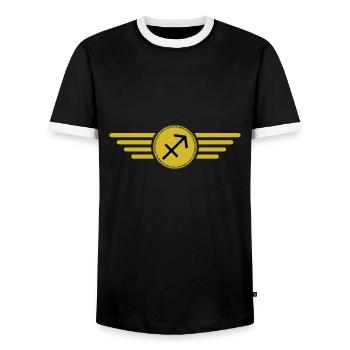 Signe du zodiaque Sagittaire, design exclusif de t-shirt - T-shirt contrasté Homme - noir/blanc - Devant - AI Model Female 172 light (172cm) & AI Model Male 178 light (178cm)