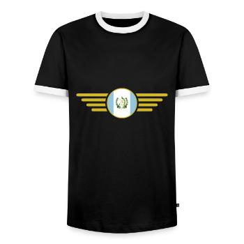 J’aime le Guatemala, Style Design T-Shirt - T-shirt contrasté Homme - noir/blanc - Devant - AI Model Female 172 light (172cm) & AI Model Male 178 light (178cm)