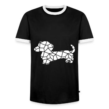Dackel - T-shirt contrasté Homme - noir/blanc - Devant - AI Model Female 172 light (172cm) & AI Model Male 178 light (178cm)