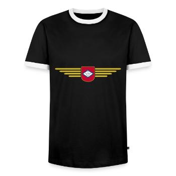 Arkansas Fan T-Shirt – Nature & Culture - Men's Ringer Shirt - black/white - Front - AI Model Female 172 light (172cm) & AI Model Male 178 light (178cm)