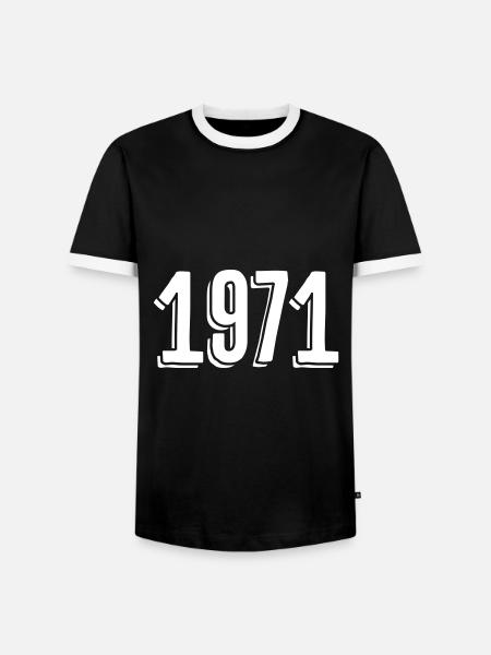 Geburtsjahr 1971 Geburtsdatum - Männer Kontrast-T-Shirt - Schwarz/Weiß