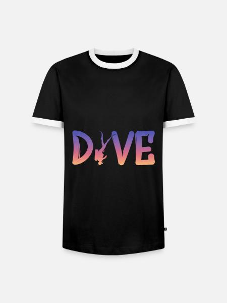 Dive, Diver, Scuba Diving - Männer Kontrast-T-Shirt - Schwarz/Weiß