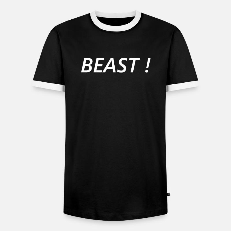 Popular Proverbs Beast Design - Men's Ringer Shirt - black/white
