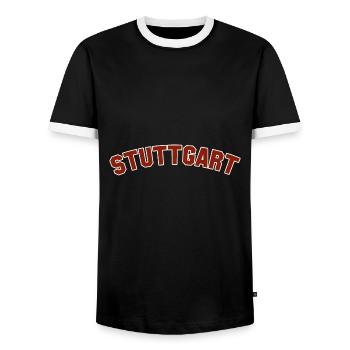 Stuttgart College Capital Tourist Germany - Männer Kontrast-T-Shirt - Schwarz/Weiß - Vorne - AI Model Female 172 light (172cm) & AI Model Male 178 light (178cm)