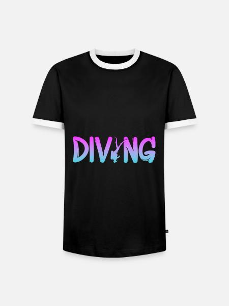 Tauchen Diving - Männer Kontrast-T-Shirt - Schwarz/Weiß
