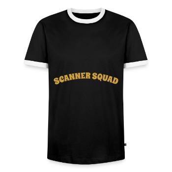 Cashier Register Counter Retail Worker - Männer Kontrast-T-Shirt - Schwarz/Weiß - Vorne - AI Model Female 172 light (172cm) & AI Model Male 178 light (178cm)