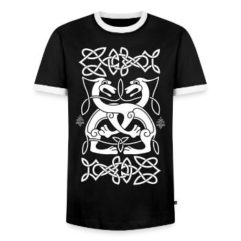 Celtic Lions - Celtic Lions - Men's Ringer Shirt - black/white - Front - AI Model Female 172 light (172cm) & AI Model Male 178 light (178cm)