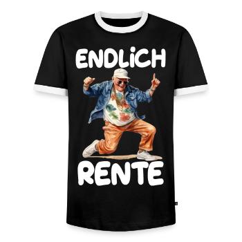 Endlich Rente Senior Tanzen - Männer Kontrast-T-Shirt - Schwarz/Weiß - Vorne - AI Model Female 172 light (172cm) & AI Model Male 178 light (178cm)