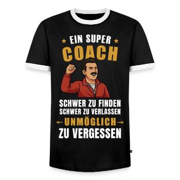 Coach Geschenk – Unvergesslich, Stark, Inspirieren - Männer Kontrast-T-Shirt - Schwarz/Weiß - Vorne - AI Model Female 172 light (172cm) & AI Model Male 178 light (178cm)