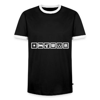 Pictogramme de santé naturelle drôle Meilleur médecin - T-shirt contrasté Homme - noir/blanc - Devant - AI Model Female 172 light (172cm) & AI Model Male 178 light (178cm)