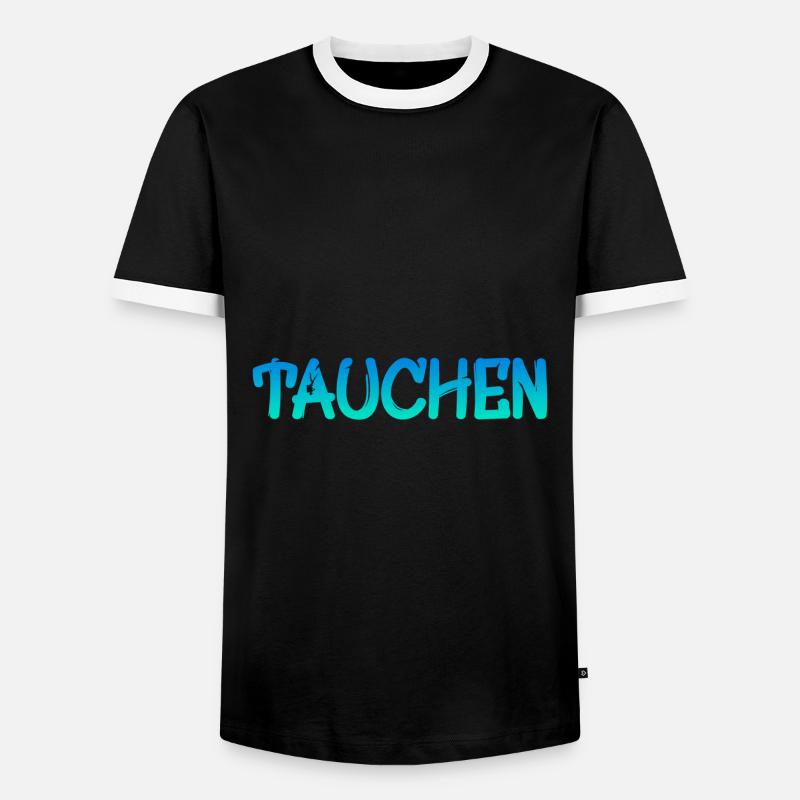 Tauchen - Männer Kontrast-T-Shirt - Schwarz/Weiß