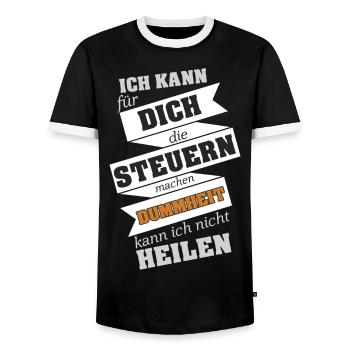 Steuerfachangestellte Steuern machen Motiv Design - Männer Kontrast-T-Shirt - Schwarz/Weiß - Vorne - AI Model Female 172 light (172cm) & AI Model Male 178 light (178cm)