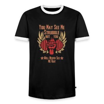 You May See Me Struggle But You Will Never See Me - Männer Kontrast-T-Shirt - Schwarz/Weiß - Vorne - AI Model Female 172 light (172cm) & AI Model Male 178 light (178cm)