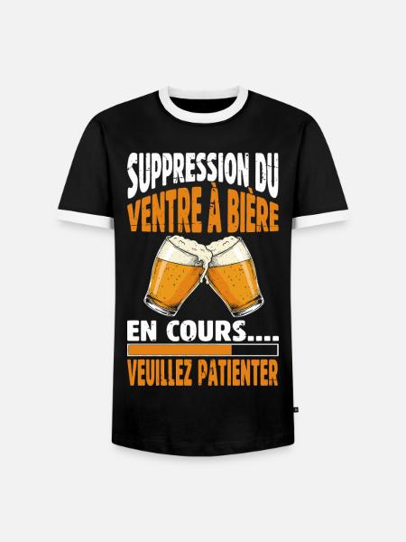 Bierbauchentfernung Im Laufenden Humor - Männer Kontrast-T-Shirt - Schwarz/Weiß