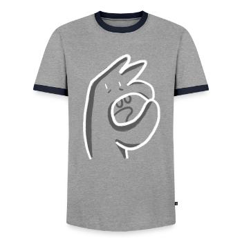 Bonhomme O - Men's Ringer Shirt - grey/navy  - Front - AI Model Female 172 light (172cm) & AI Model Male 178 light (178cm)