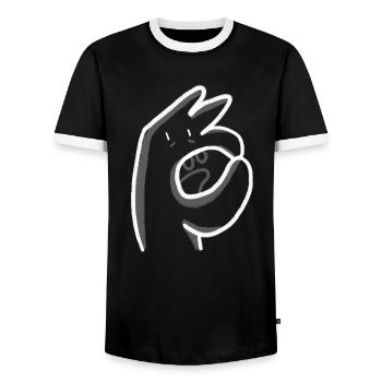 Bonhomme O - Männer Kontrast-T-Shirt - Schwarz/Weiß - Vorne - AI Model Female 172 light (172cm) & AI Model Male 178 light (178cm)