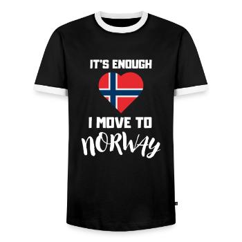 Norweger Mir reichts ich ziehe nach Norwegen - Männer Kontrast-T-Shirt - Schwarz/Weiß - Vorne - AI Model Female 172 light (172cm) & AI Model Male 178 light (178cm)