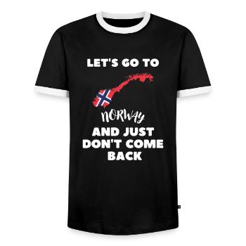 Norwegian Norwegian Flag Funny Norway - Men's Ringer Shirt - black/white - Front - AI Model Female 172 light (172cm) & AI Model Male 178 light (178cm)
