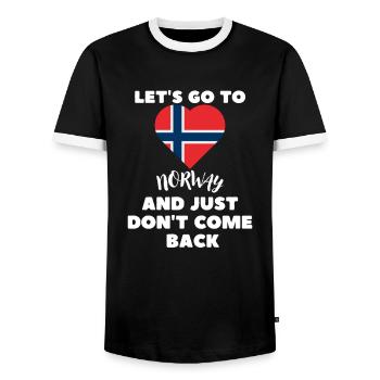 Norwegen Flagge Herz Lustiges Geschenk Norwegen - Männer Kontrast-T-Shirt - Schwarz/Weiß - Vorne - AI Model Female 172 light (172cm) & AI Model Male 178 light (178cm)