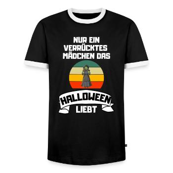 Hexen Kostüm Mädchen Geschenk Retro Halloween - Männer Kontrast-T-Shirt - Schwarz/Weiß - Vorne - AI Model Female 172 light (172cm) & AI Model Male 178 light (178cm)