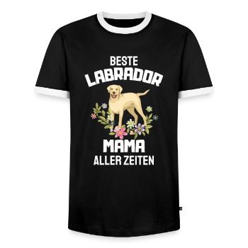 Labrador Mama Hunde Muttertag Geschenk Labrador - Männer Kontrast-T-Shirt - Schwarz/Weiß - Vorne - AI Model Female 172 light (172cm) & AI Model Male 178 light (178cm)