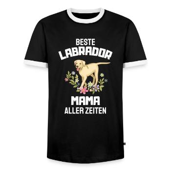 Hunde Mama Muttertag Geschenk Labrador - Männer Kontrast-T-Shirt - Schwarz/Weiß - Vorne - AI Model Female 172 light (172cm) & AI Model Male 178 light (178cm)