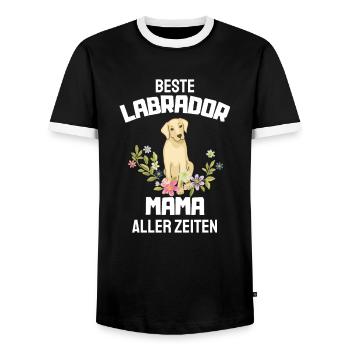 Cadeau de fête des mères pour les amoureux des chiens Labrador - T-shirt contrasté Homme - noir/blanc - Devant - AI Model Female 172 light (172cm) & AI Model Male 178 light (178cm)