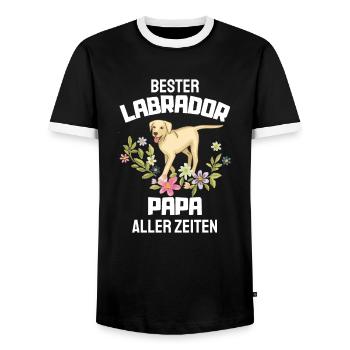 Best Labrador Dad Ever - Men's Ringer Shirt - black/white - Front - AI Model Female 172 light (172cm) & AI Model Male 178 light (178cm)
